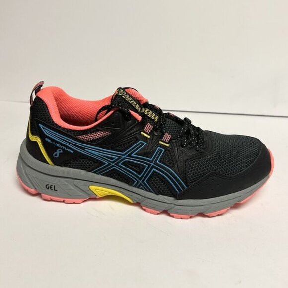 ASICS Womens Gel Venture 8 Trail Running Shoes Black Size 8 M - Picture 1 of 6